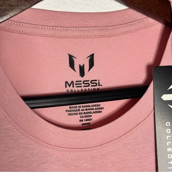 Messi authentic logo soccer player pink Tshirt size XL NWT - Picture 5 of 8